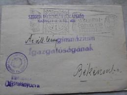 Hungary -   Szeged -Szegedi Postás Nap  1948  Szept.19. Békéscsaba  -Az Áll.Leány Gimnázium Ig.  D128824 - Marcofilie