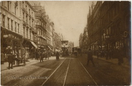 Manchester Real Photo Market Street Tram   Used 1920 To Chantepie Brieulles Sur Bar Ardennes France - Manchester