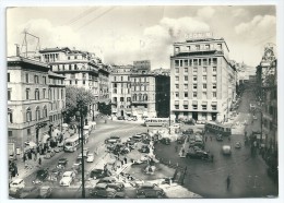 Cpsm: ITALIE ROMA Piazza Barberini (Voitures, Automobili, Trolley, Trolleybus) 1958  N° 450 - Transports