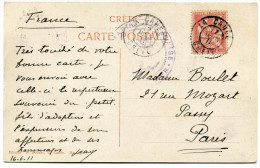 CRETE CARTE POSTALE DEPART LA CANEE 17 JUIN 11 GRECE POUR LA FRANCE - Kreta