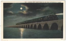 Florida East Coast Train On Key West Extension At Night - Key West & The Keys