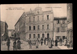 07 LE CHEYLARD Poste, Hotel Des Postes, Gendarmerie, Bien Animée, Ed Artige MTIL 595, Ardèche Pittoresque, 190? - Le Cheylard