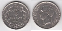 **** BELGIQUE - BELGIUM - BELGIE - 5 FRANCS 1930 - UN BELGA 1930 - ALBERT I ROI DES BELGES **** EN ACHAT IMMEDIAT - 5 Frank & 1 Belga