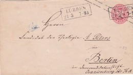 1881 LETTRE ENTIER PRUSSE 1SG. LÜBBEN - BERLIN . 146mm X 84mm/ 3440 - Ganzsachen