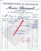 87 - ORADOUR SUR GLANE - FACTURE  ANDRE BERNARD - CHARRONNAGE  AU MOULIN DES GRATTES- 1976 - 1950 - ...