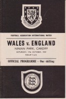 Official Football Programme WALES - ENGLAND 1959 Qualifier At Cardiff VERY RARE - Apparel, Souvenirs & Other