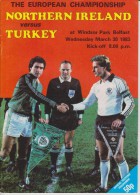 Official Football Programme NORTHERN IRELAND - TURKEY 1983 European Qualifier At Belfast - Habillement, Souvenirs & Autres