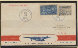 O) 1939 CANADA, NEWFOUNLAND TO LONDON FRIST FLIGHT COVER, TRANSATLANTIC XF - Luchtpost