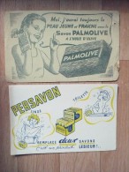 Lot 2 Buvards SAVONS PERSAVON LESIEUR Et PALMOLIVE. Années 50. Hygiène Linge Toilette Enfant Fillette - Perfume & Beauty