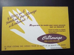 Buvard CITRONEIGE Crème Pour Les Mains Et Dissolvant. Années 50. TBEtat - Perfume & Beauty