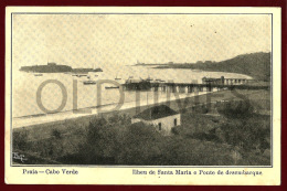 CABO VERDE - PRAIA - ILHEU DE SANTA MARIA E PONTE DE DESEMBARQUE - 1910 PC - Cap Verde
