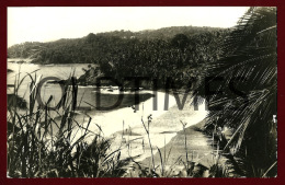 SAO TOME E PRINCIPE - PRAIA MORRAO DOS CASTELOS OU DAS SETE ONDAS - AGUA-IZE - 1950 REAL PHOTO PC - Sao Tome Et Principe