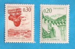 1966 X  1155-56  JUGOSLAVUJA  DEFINITIVE HIDROZENTRALA - JABLANICA TURBINE - Unused Stamps