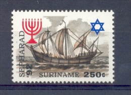 Miy0742 HERDENKING VERDRIJVING JODEN UIT SPANJE 500 JR SCHIP JEWS WERE DRIVEN OUT OF SPAIN SHIP SURINAME 1992 PF/MNH - Jewish
