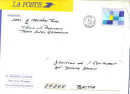 Entier Enveloppe DISTINGO , Premier Modèle ALBERVILLE 92 . Oblitérée Corse 1993 . - Buste Postali E Su Commissione Privata TSC (ante 1995)