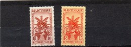 FRANCE    MARTINIQUE    2 Timbres-taxe    1933    Neufs Avec Charnières - Ungebraucht