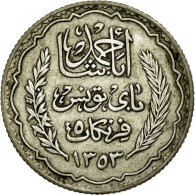Monnaie, Tunisie, Ahmad Pasha Bey, 5 Francs, 1936, Paris, SUP, Argent, KM:261 - Tunisie