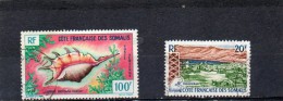 FRANCE   COTE FRNACAISE DES SOMALIS    2 Timbres     1962 Et 1965   Oblitérés - Gebraucht