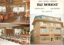 Beerse (2340) : Café-Hotel-Pension : BIJ MODEST, Kerkplein, 1. CPSM Dentelée. - Beerse