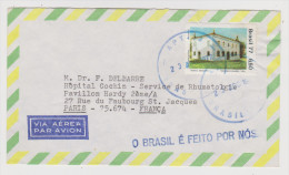 O BRASIL É FEITO POR NOS ENVELOPPE VIA AEREA 23 AOÛT 1977 VERS PARIS FRANCE - 2 Scans - - Cartas & Documentos