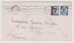 MAROC CASABLANCA POSTE 24 JANVIER 1953 ENVELOPPE VERS HINZELIN PARIS FRANCE - 2 Scans - - Covers & Documents