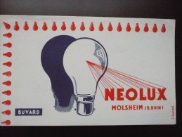BUVARD Lampes NEOLUX  à Molsheim. Illustration J GARDEIL. Années 50. TBON ETAT. Ampoules Electricité - Electricity & Gas
