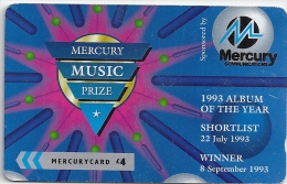 UK (Mercury) - Mercury Music Prize (Blue), 20MERD-MER435, 15.008ex, Used - [ 4] Mercury Communications & Paytelco