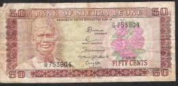 SIERRA  LEONE  P4d   50   CENTS   1.7.1981  #D/10    VG - Sierra Leone