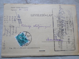 Hungary- Békéscsaba  M.kir.Erdöfelügyelöség  --to Mezöberény  1936   D128894 - Storia Postale