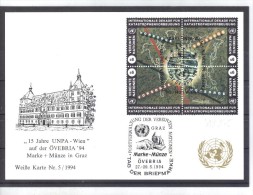 RTY41  UNO WIEN 1994  MICHL 170/73  WEISSE KARTE Nr 5/1994 - White Cards SIEHE ABBILDUNG - Used Stamps
