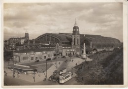 Hamburg Germany, Hauptbanhnhof Railroad Station, Nice Stamp C1930s Vintage Postcard - Mitte