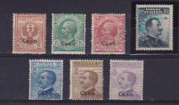 COLONIE ITALIANE 1912 EGEO CASO  SOPRASTAMPATI SASS. 1-7  MLH VF - Aegean (Caso)