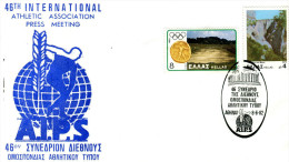 Greece- Greek Commemorative Cover W/ "46th International Athletic Association Press Meeting AIPS" [Athens 8.6.1982] Pmrk - Sellados Mecánicos ( Publicitario)