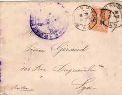 Lettre Affranchie Timbre N° 1 Surchargé F.M. Du 18.12.190. - Military Postage Stamps