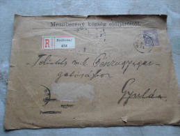 Hungary  Registered Cover  Mezöberény   Község Elöljáróitól - To GYULA   1903     D128939 - Storia Postale