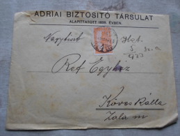 Hungary  - Adria Bizt. Társ. To Ref. Egyh. Köveskál Zala Vm.  25 Korona Stamp  1920's   D128943 - Storia Postale