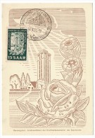 SARRE - Carte Maximum - Exposition Horticole De MITTELBEXBACH / Rose / Austellung Garten - Blumen ** Yvt N°294 -  1951 - Cartes-maximum