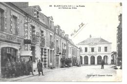 CPA..   BLAIN ..LA POSTE ET L'HOTEL DE VILLE  ...TRES ANIME ..TBE...1916.. FM..SCAN - Blain