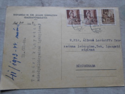 Hungary  - Kisvárda - Áll.Gimnázium - M.Kir. All. Lórántffy Zs. Leánygimnázium Békéscsaba   1943  D128980 - Storia Postale