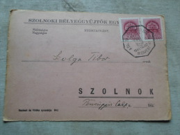 Hungary  - Szolnok Bélyeggyüjtök Egy.  Alkalmi B. A Magyar Ipar  1941 BNV - Szolga Tibor - Tisza Szálló   D128986 - Covers & Documents