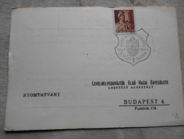 Hungary  - GYÖR Szabad Királyi Város -1743-1943 - Levélbélyeggyüjtök Elsö Hazai Egyesülete Budapest  -alkalmi B  D128989 - Herdenkingsblaadjes