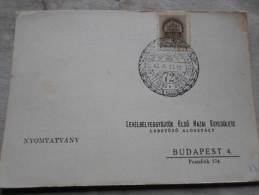 Hungary  -Öszi Vásár - Levélbélyeggy. Elsö H. Egy. Budapest  -alkalmi Bélyegzés    1942  D128991 - Feuillets Souvenir