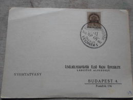 Hungary  -Magyar Piaristák VESZPRÉM- Levélbélyeggy. Elsö H. Egy. Budapest  -alkalmi Bélyegzés    1942  D128995 - Feuillets Souvenir