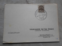 Hungary  -Magyar Piaristák VÁC - Levélbélyeggy. Elsö H. Egy. Budapest  -alkalmi Bélyegzés    1942  D128997 - Feuillets Souvenir