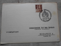 Hungary  - Magyarország Kormányzójának 75.Születésnapjára SZEGED 1  1943.VI.18.   -alkalmi Bélyegzés    1943  D129007 - Feuillets Souvenir