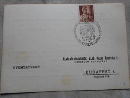 Hungary  - Magyarország Kormányzójának 75.Születésnapjára BUDAPEST 72  1943.VI.18.   -alkalmi Bélyegzés    1943  D129009 - Commemorative Sheets
