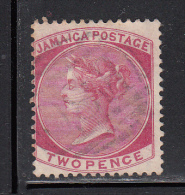 Jamaica Used Scott #8 2p Victoria, Rose Wmk: Crown, CC - Jamaïque (...-1961)