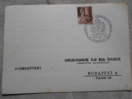 Hungary  - Magyarország Kormányzójának 75.Születésnapjára KENDERES  1943.VI.18.   -alkalmi Bélyegzés    1943  D129017 - Feuillets Souvenir