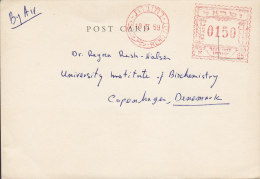 Israel WEIMANN INSTITUTE Of SCIENCE, REHOVOTH 1959 Meter Card Karte To Denmark (2 Scans) - Storia Postale