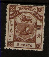 NORTH BORNEO 1886 2c SG10 MOUNTED MINT PERF 14 Cat £45 - North Borneo (...-1963)